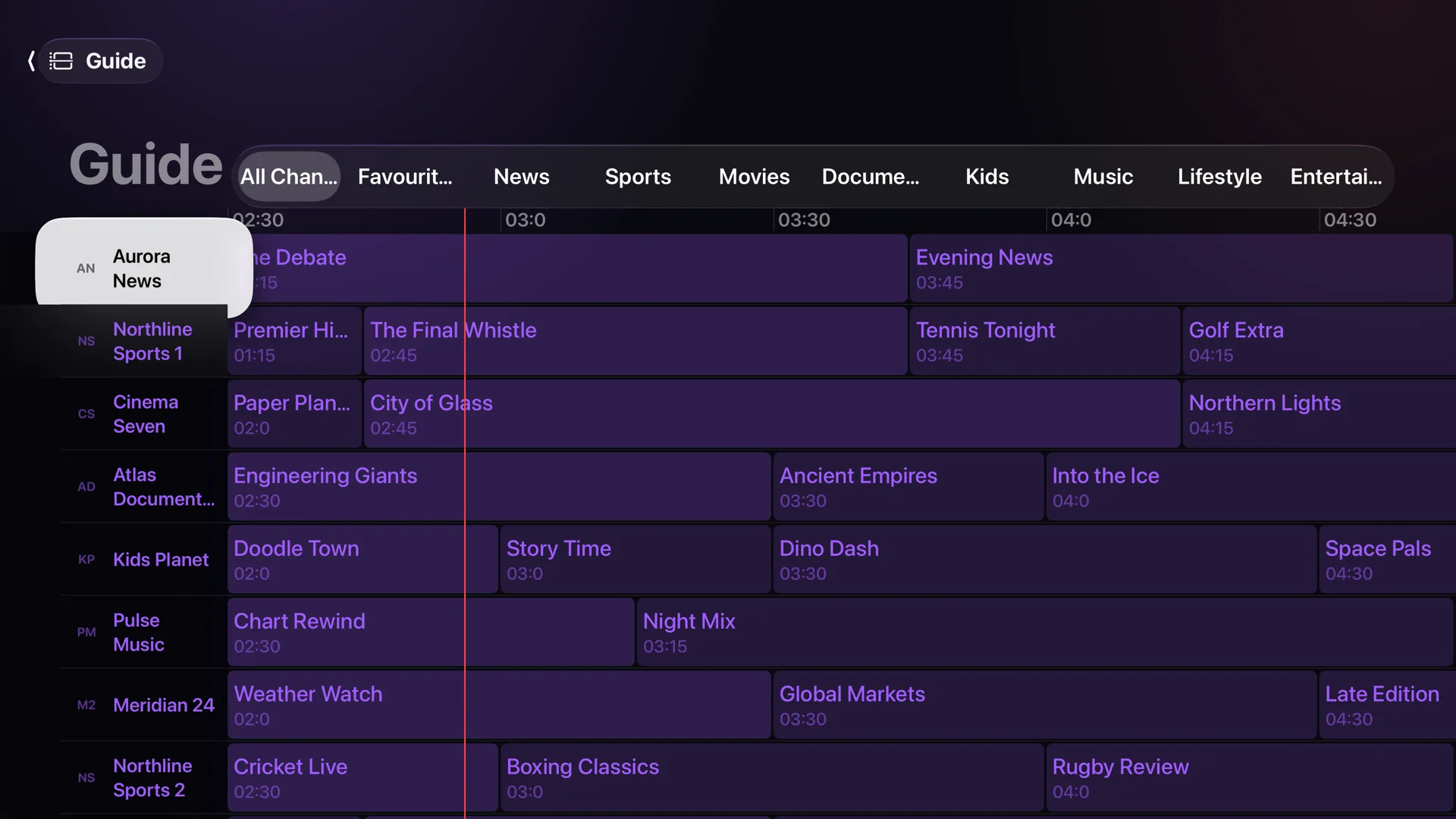 TV guide on Apple TV